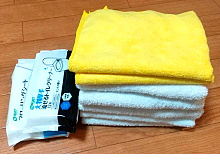 床に置いたタオル類他